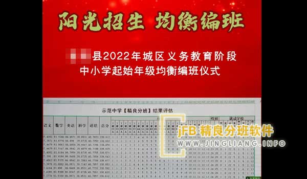 精良分班软件阳光分班现场：在每年的阳光分班活动中，根据每所学校的班级数量，电脑会随机分配新生到各个班级中。这些班级人数基本相同。